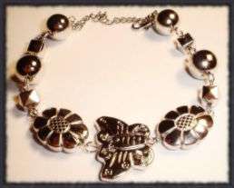Lightweight Rhodium EP Butterfly Bracelet