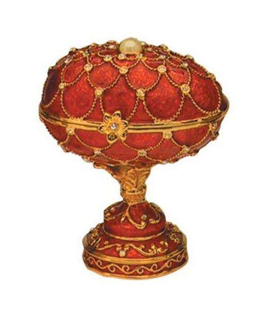 Faberge Style Musical Egg RED