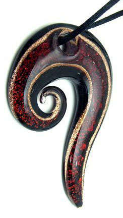 BEAUTIFUL ABSTRACT MURANO ART LAMPWORK GLASS PENDANT