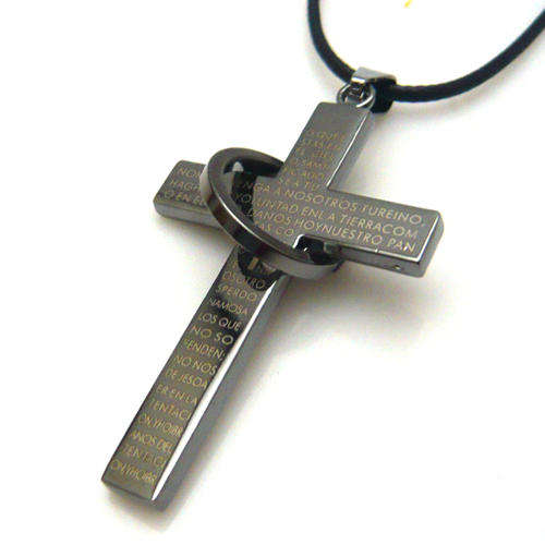 TITANIUM STEEL CROSS AND RING 55x35x3