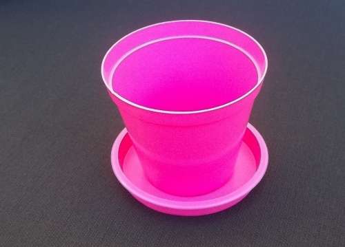 PLANT POT AND SAUCER 7 CM - PLANT POT PINK