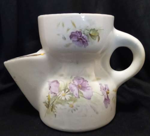 Vintage shaving cup Purple flowers