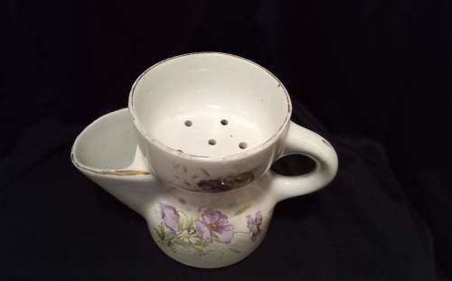 Vintage shaving cup Purple flowers