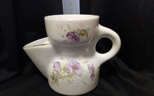 Vintage shaving cup Purple flowers