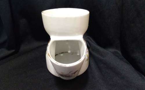 Vintage shaving cup Purple flowers