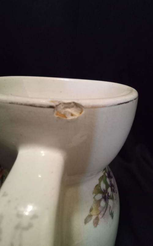 Vintage shaving cup Roses and pansies