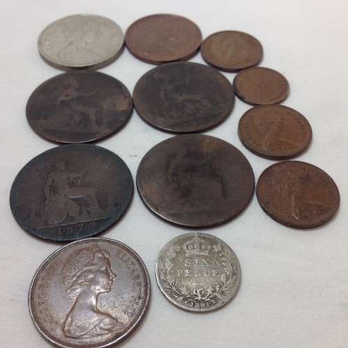 Collectible coins from England 1872 to 1975
