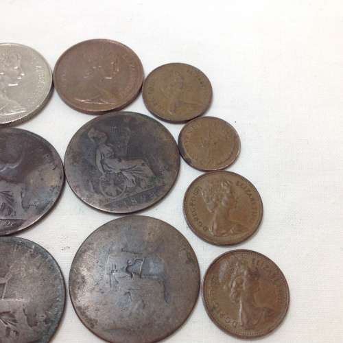 Collectible coins from England 1872 to 1975