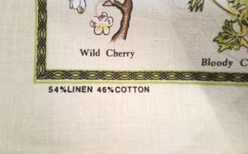 Vintage dish cloth `Wild flowers of Ireland`