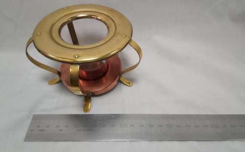 Brass and copper tea pot warmer