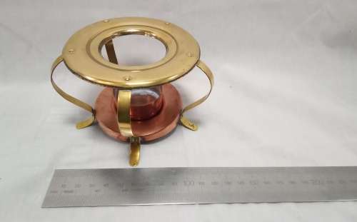 Brass and copper tea pot warmer