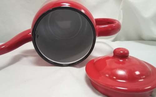 Vintage red enamel Teapot