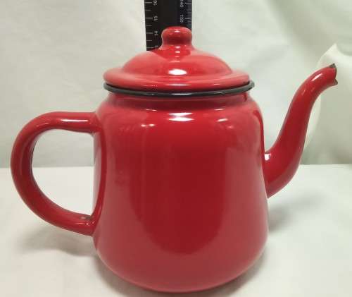 Vintage red enamel Teapot