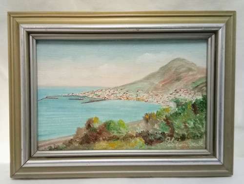 Miniature original painting `Simonstown from red hill` 1982