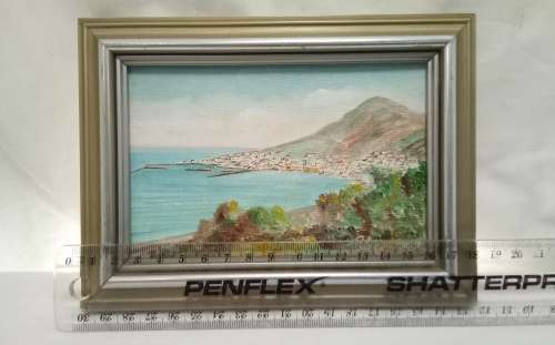 Miniature original painting `Simonstown from red hill` 1982