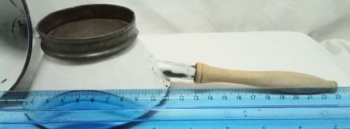 Vintage enamel sieve and funnel