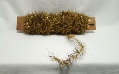 Very fine Vintage Christmas tinsel - old gold, 7m