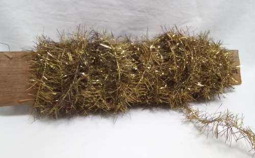 Very fine Vintage Christmas tinsel - old gold, 7m
