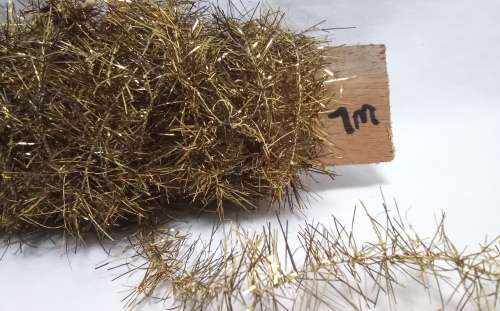 Very fine Vintage Christmas tinsel - old gold, 7m
