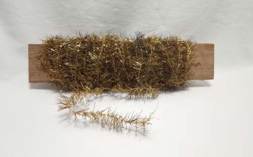 Very fine Vintage Christmas tinsel - old gold 9m