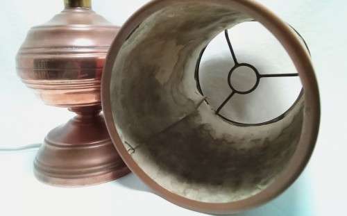 Beautiful copper lamp with shade