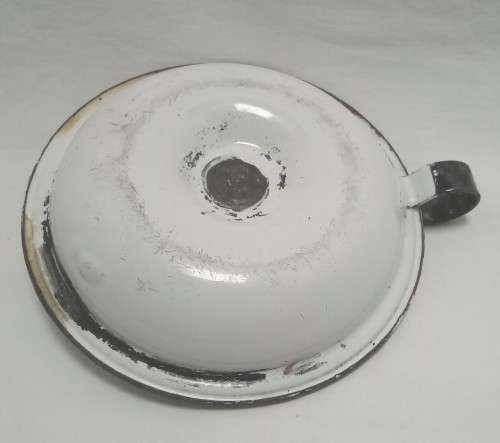 Vintage white enamel candle holder