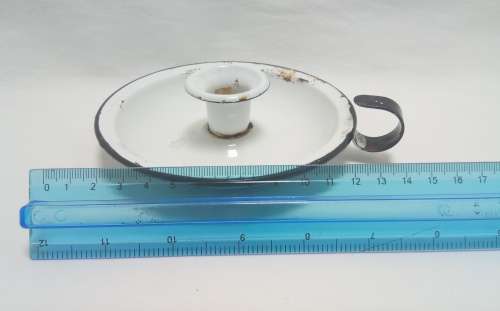 Vintage white enamel candle holder