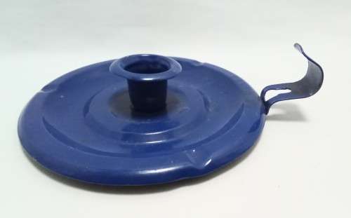 Lovely vintage blue enamel candle holder