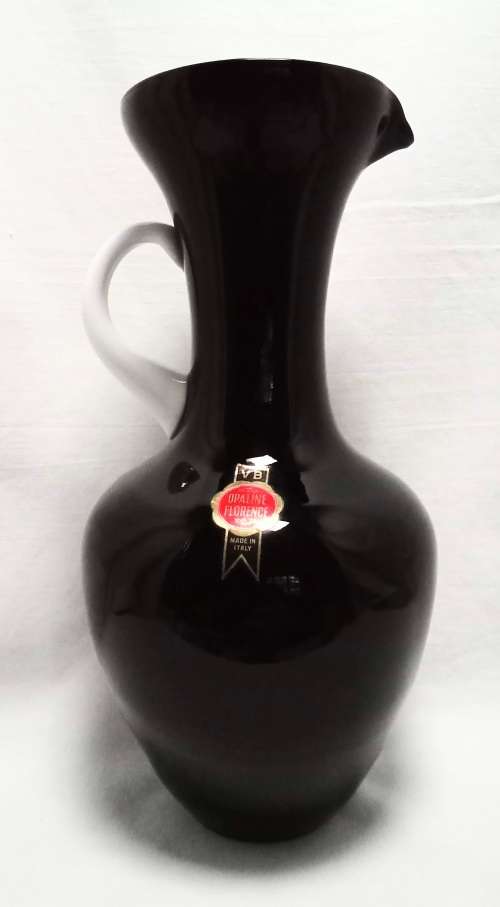 Vintage Empoli Vetreria Barbieri black glass jug/vase