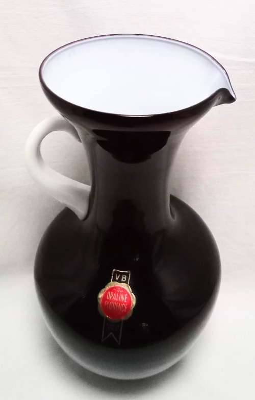 Vintage Empoli Vetreria Barbieri black glass jug/vase