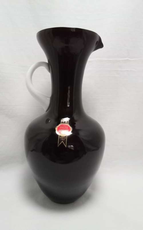 Vintage Empoli Vetreria Barbieri black glass jug/vase