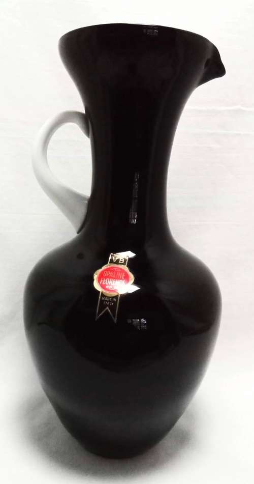 Vintage Empoli Vetreria Barbieri black glass jug/vase