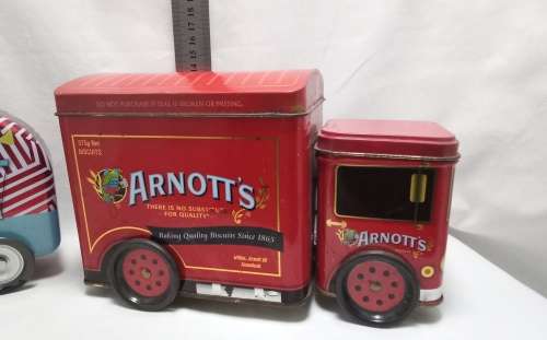 Collectable Arnott`s truck and caravan tin