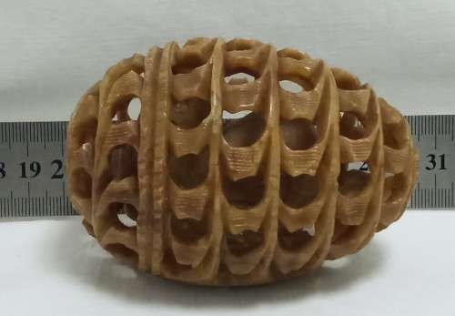 Hand Carved Soapstone Egg With Bird Inside