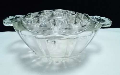 Wow! Exquisite little 2 piece flower frog in excellent condition!