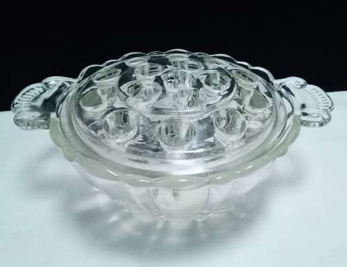 Wow! Exquisite little 2 piece flower frog in excellent condition!