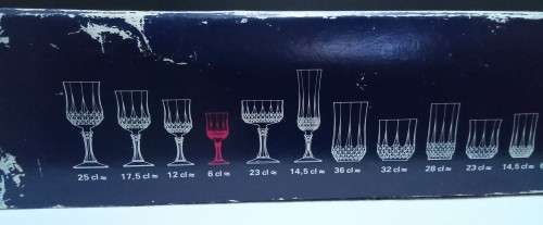 Stunning Vintage Crystal d'arques Sherry glasses in original box