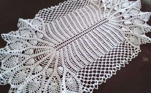 Lovely large oval vintage crocheted doily - 75cms across
