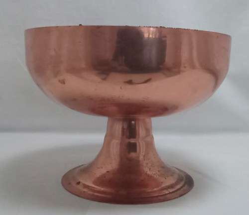 1950  1960s Copper Vintage Rose Bowl With Double Grid