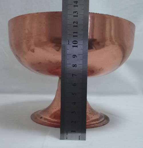 1950  1960s Copper Vintage Rose Bowl With Double Grid