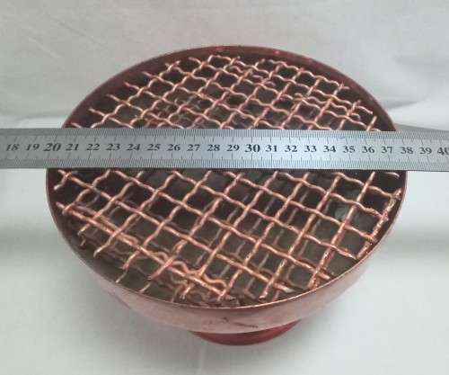 1950  1960s Copper Vintage Rose Bowl With Double Grid