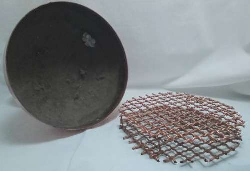 1950  1960s Copper Vintage Rose Bowl With Double Grid