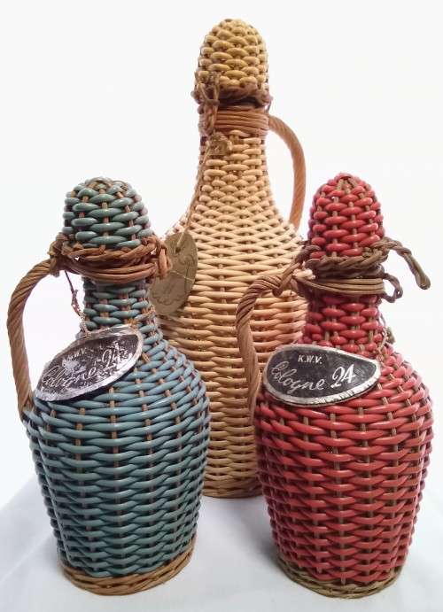 Three vintage KWV cologne bottles