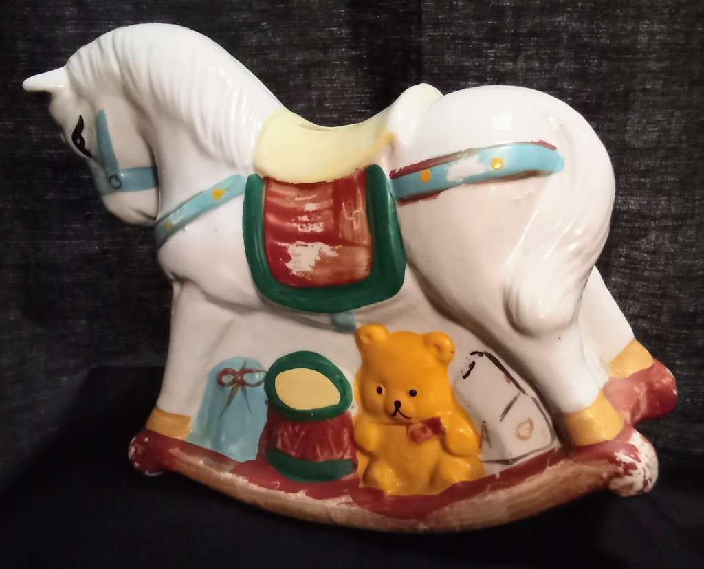 Vintage porcelain horse money box