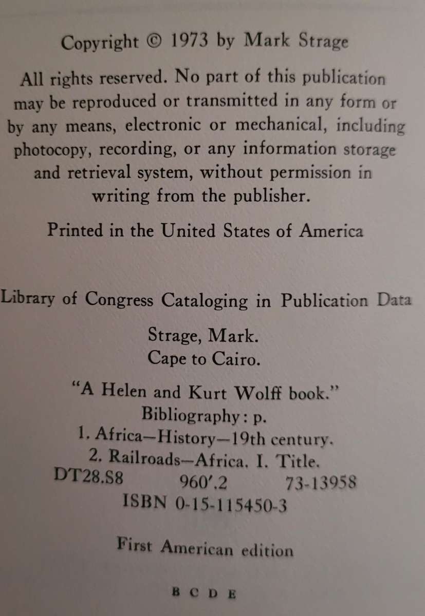 Cape to Cairo Rape of a Continent - Mark Strage 1973