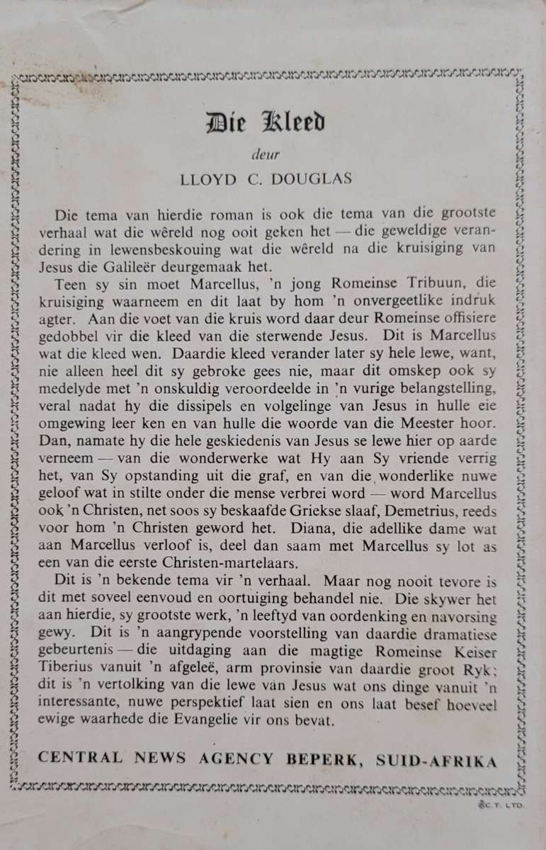 Die Kleed - Lloyd C. Douglas 1955