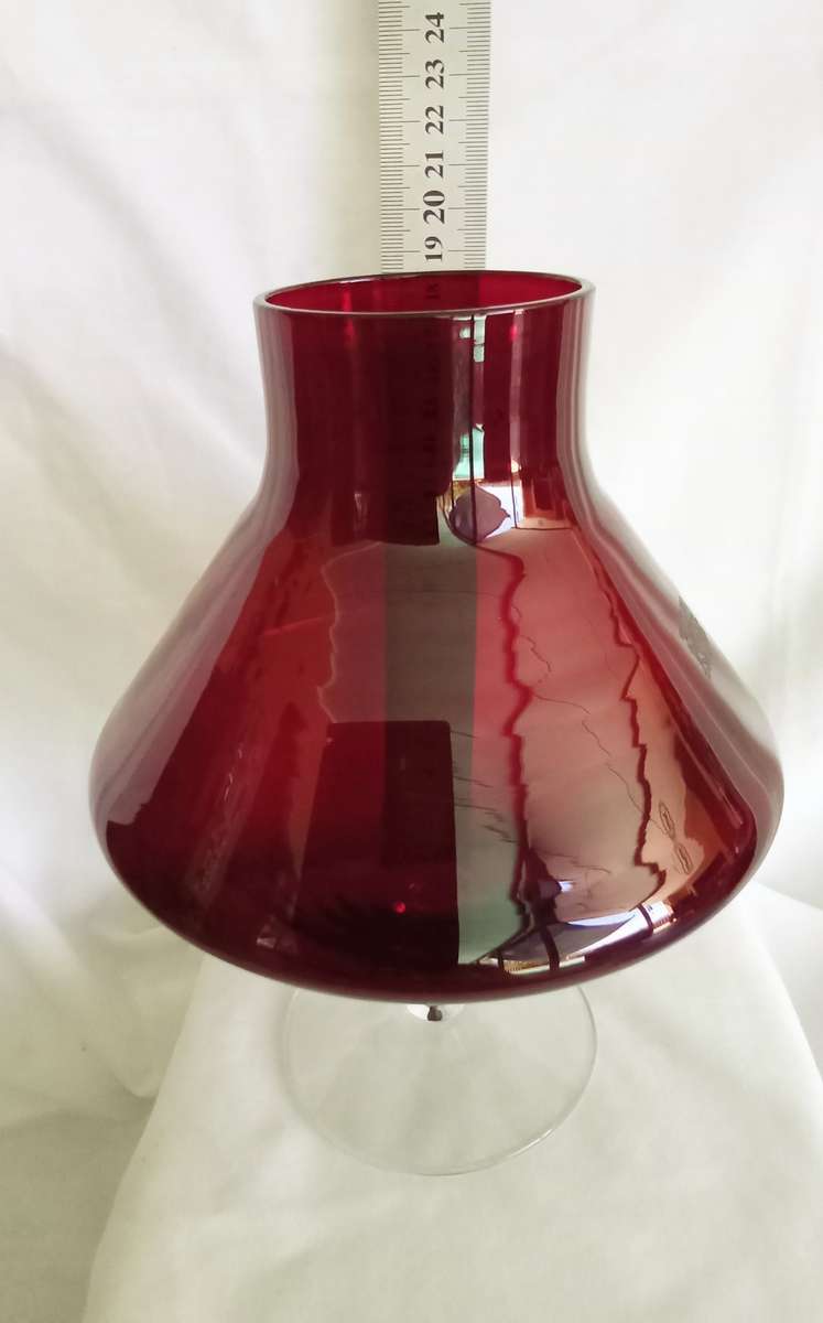 Vintage red glass vase