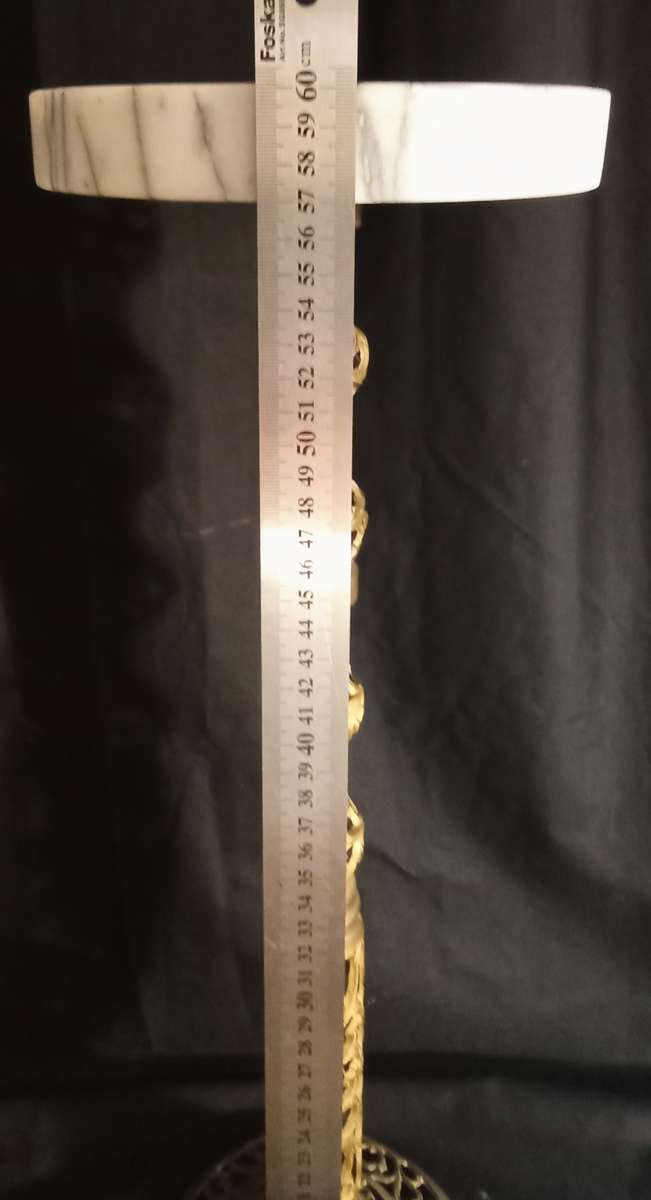 VINTAGE BRASS & MARBLE ashtray tall