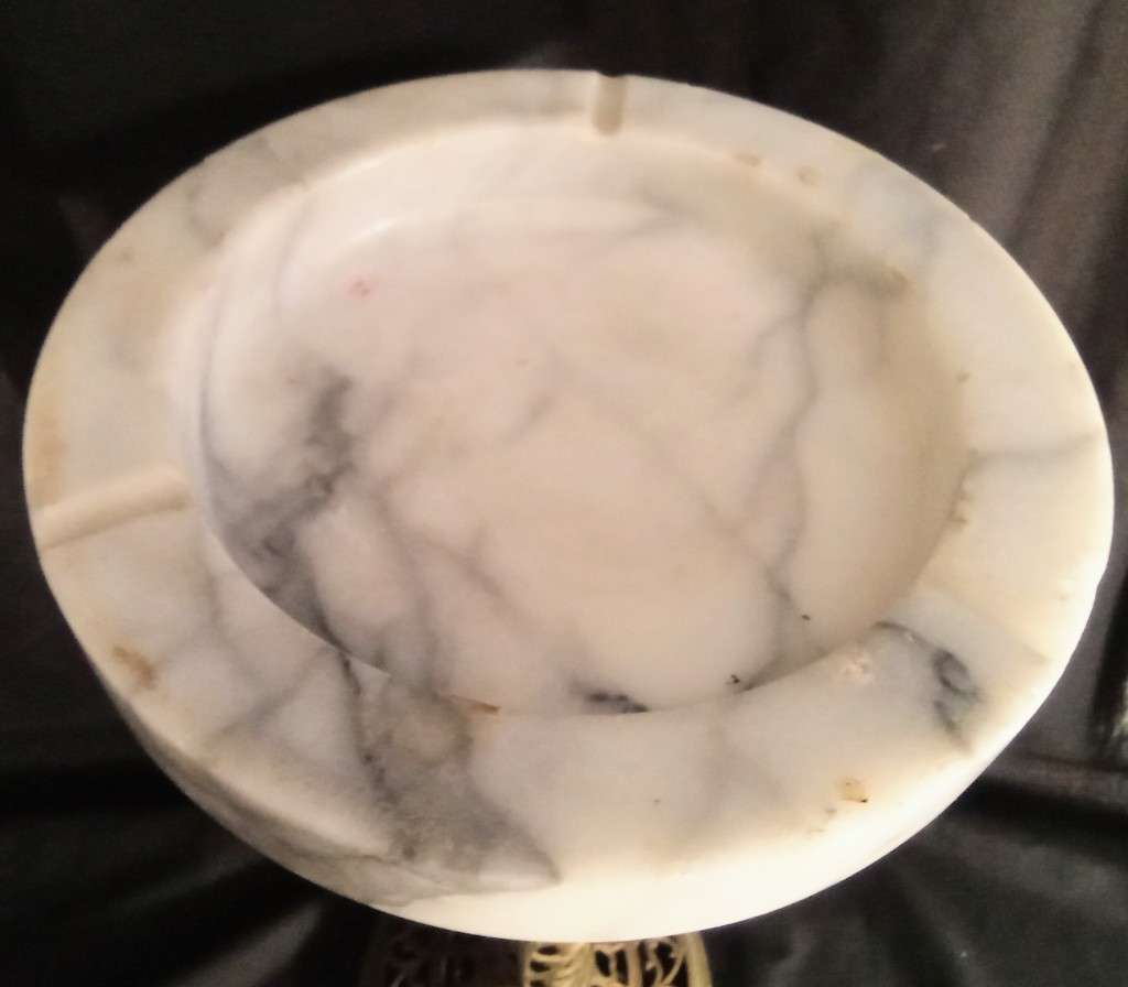VINTAGE BRASS & MARBLE ashtray