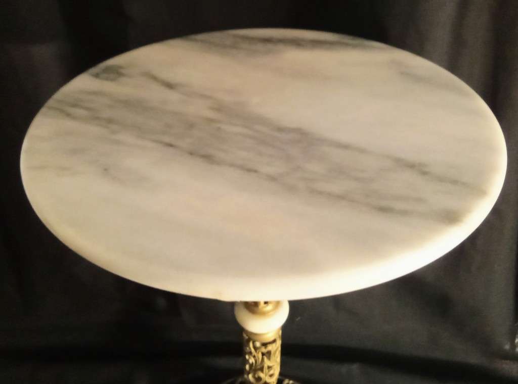 VINTAGE BRASS & MARBLE side table